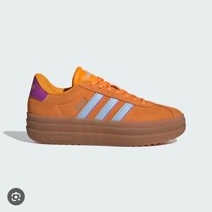 NWT Adidas VL Court Bold Orange/Purple Platform Sneakers - Sz 8.5 US